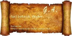 Gallotsik Andor névjegykártya